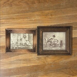 Rustic Brown Wooden Picture Frame Set